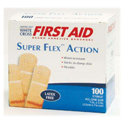 Bandage Adhesive Coating 1x3" Beige Not Made With Natural Rubber Latex 100/Box, 12 BX/CA - Surgical Supplies NY